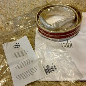 NEW Cabi Women's Fabric Leather Double Buckle Medium Belt NWT